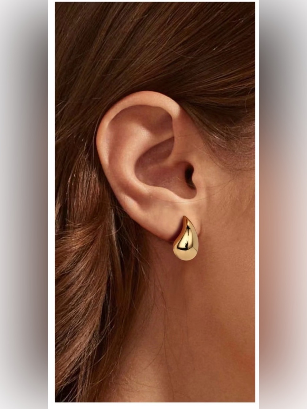 Gold Teardrop Stud Earrings - Elegant Women's Jewelry